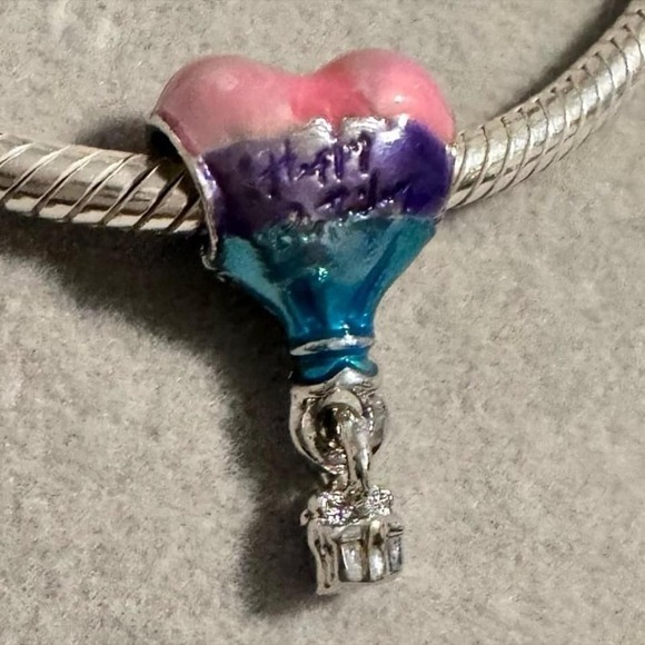 Happy Birthday Charm - Fits‎ Pandora - Picture 1 of 8